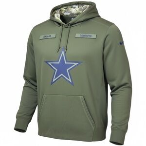 Nike Dallas Cowboys NFL Salute Service Hoodie Military Green Sweatshirt Large